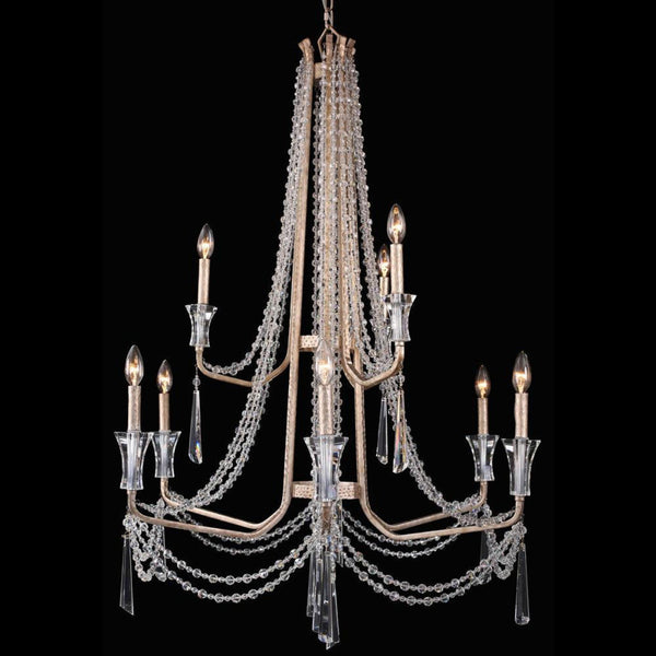 9 Light Chandelier - Transcend Silver