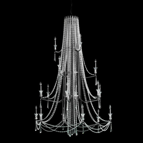 Four-Tier Crystal Chandelier - Black