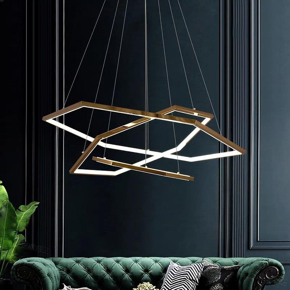 Geometric Ring Electroplated Stainless Steel LED Modern Chandelier Pendant Light