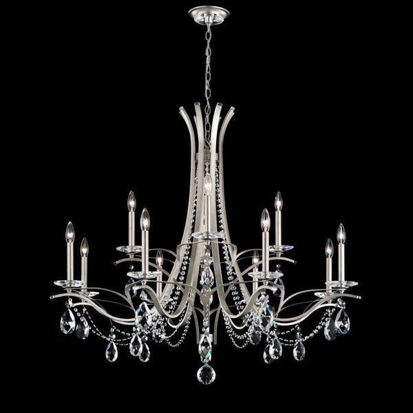 Chandelier, 12-Light, Antique Silver, Clear Heritage Crystal, 45"W (VA8322N-48H 1HZVKK)