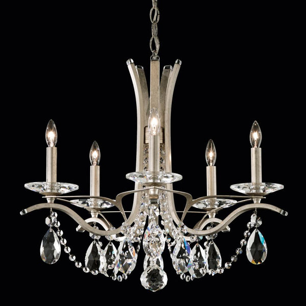 Chandelier, 5-Light, Antique Silver, Clear Heritage Crystal, 23"W (VA8355N-48H 1HPKMT)