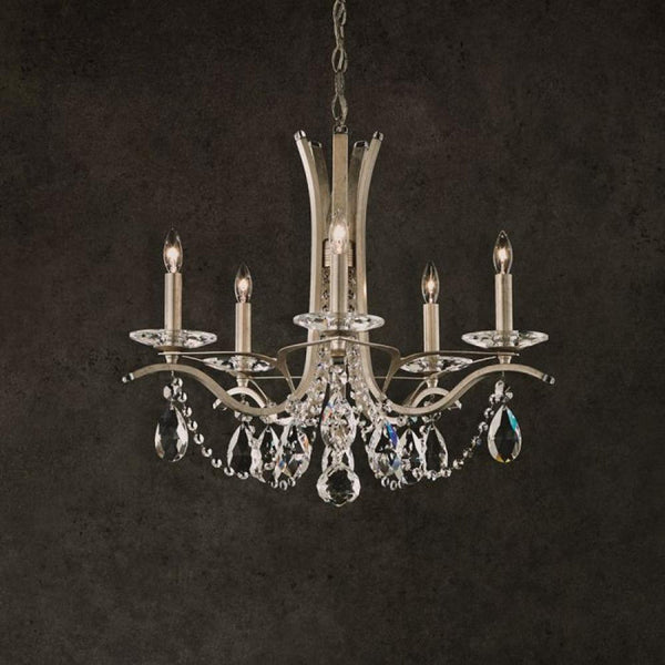 Chandelier, 5-Light, Black, Clear Heritage Crystal, 23"W (VA8355N-51H 1J5YUN)