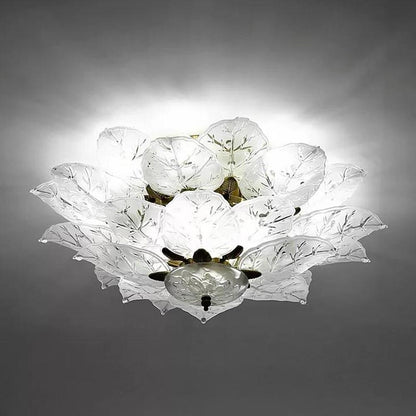 Leaves Flush Mount Ceiling Light Metal Glass Unusual LED Light