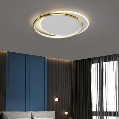 2 Circle Metal Dimmable LED Modern Ceiling Light Flush Mount Lighting