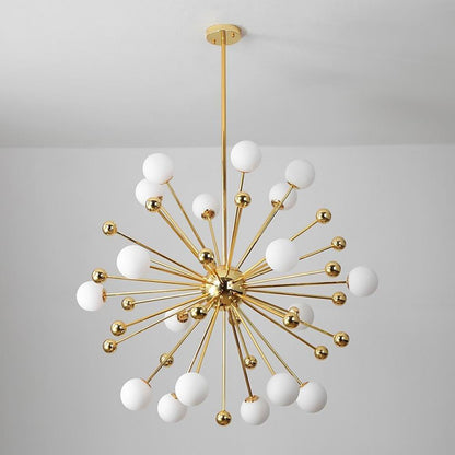 Nordic Globe Sputnik Chandelier Modern Gold Living Room Chandelier 18 Bulbs