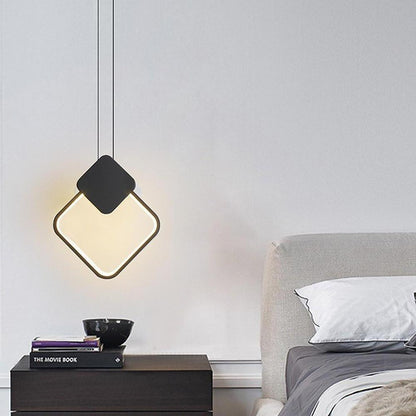 Geometric Shaped LED Black Modern Pendant Lighting Hanging Ceiling Lamp