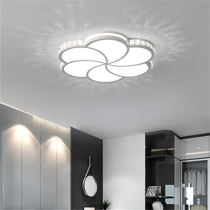 Flower Crystal Dimmable LED White Modern Flush Mount Lighting Ceiling Light