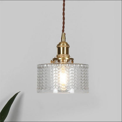 Circular Design Metal Glass Pendant Lighting Antique Pendant Lighting