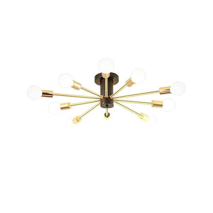 Industrial Sputnik Chandelier Geometric Gold Chandelier for Living Room