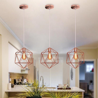 Geometric Cage LED Industrial Modern Ceiling Light Flush Mount Lighting