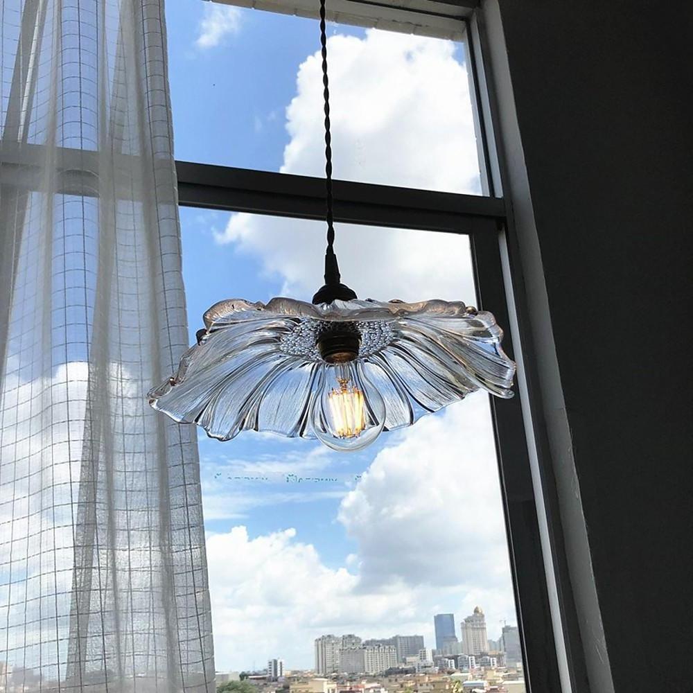 Flower Shape Glass Electroplated LED Nordic Pendant Light Chandeliers