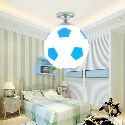 LED Football Globe Modern Novelty Flush Mount Ceiling Light for Baby Kids Bedroom