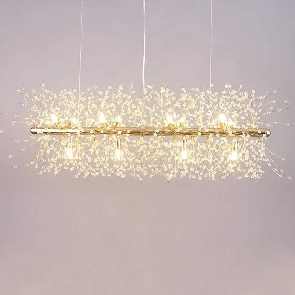 12-Light Firework Island Light G9 LED Crystal Strings Pendant Lights