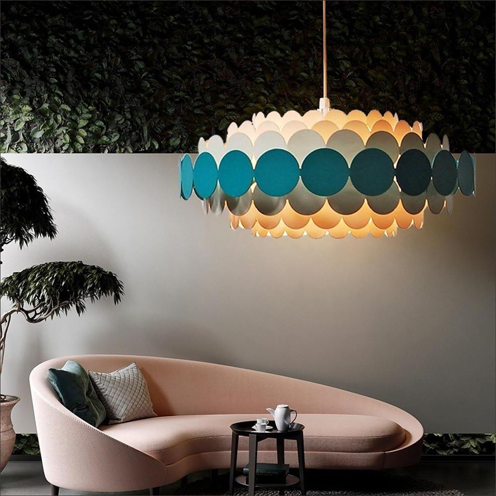 Circles Frills Blue Pendant Light Metal Stylish Living Room Ceiling Light