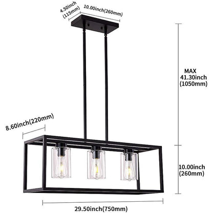 Box Lanterns Rectangular Chandelier Industrial Foyer Chandelier Dining Room Chandelier