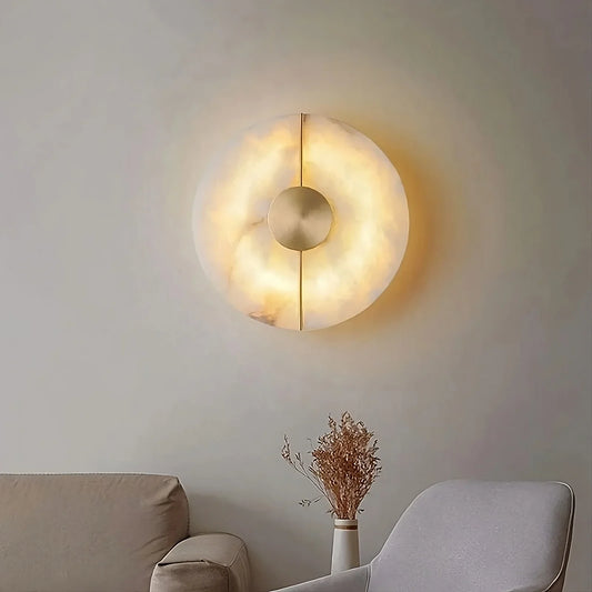 Moonshade Natural Marble & Copper Wall Sconce