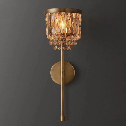 Luxe Crystal Brass Wall Sconce