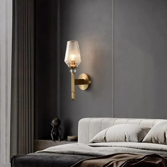 Palermo Copper & Glass Contemporary Wall Sconce