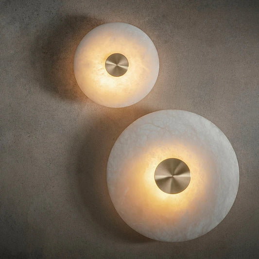 Moonshade Natural Marble Disc Wall Sconce