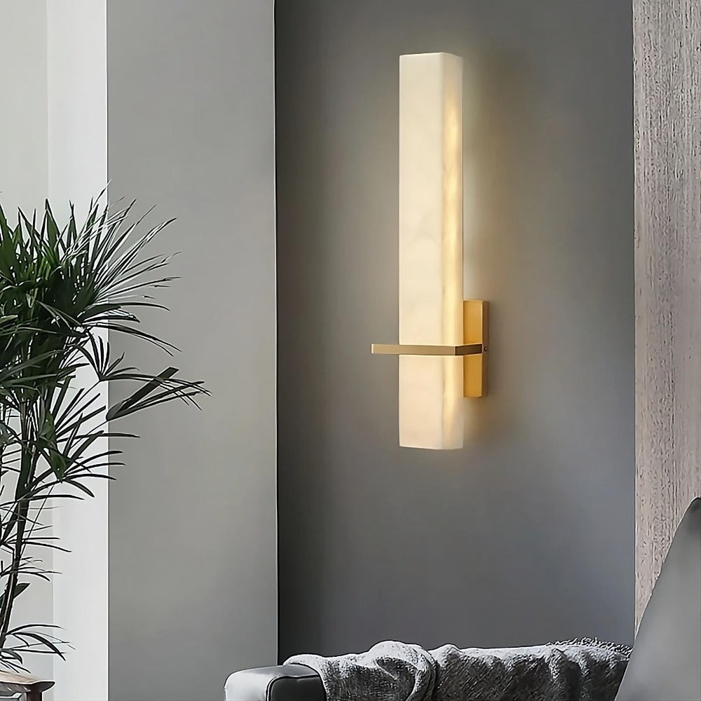 Natural Marble & Brass Wall Sconce