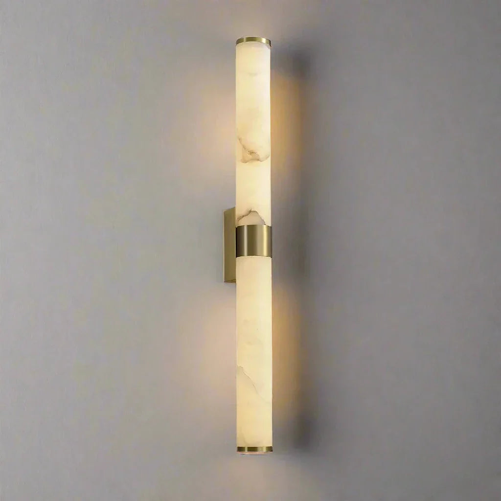 27" Moonshade Natural Marble & Copper Wall Sconce