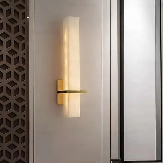 Natural Marble & Brass Wall Sconce