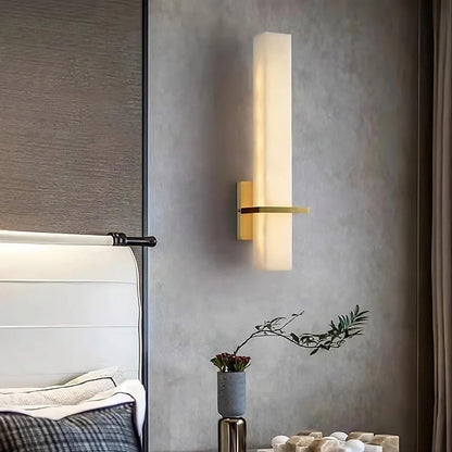 Natural Marble & Brass Wall Sconce