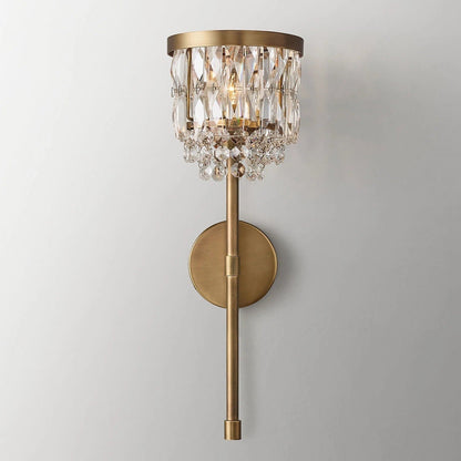 Luxe Crystal Brass Wall Sconce