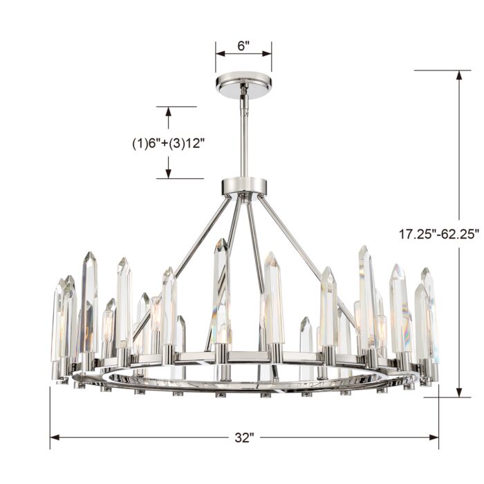 Watson 8-Light Chandelier in Polished Nickel