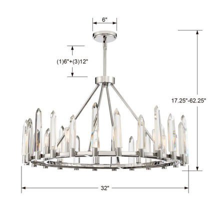 Watson 8-Light Chandelier in Polished Nickel