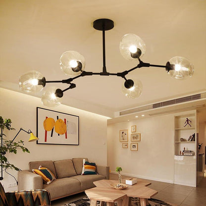 Nordic Contemporary Sputnik Chandelier for Living Room Blown Glass Chandeliers 6 Bulbs