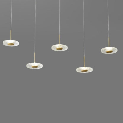 Circular Acrylic Copper LED Gold Nordic Pendant Lighting Hanging Ceiling Lights