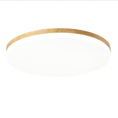 Circular Minimalist Flush Mount Dining Room Light Bamboo Acrylic LED Ceiling Lights