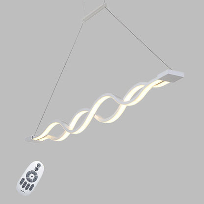 Double Wavy LED Modern Chandelier Dining Room Light Fixtures Island Lights