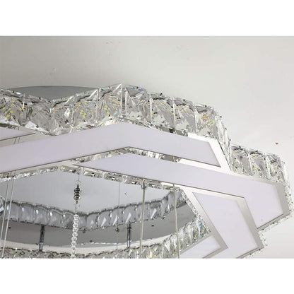 Ambient Crystal LED Flush Mount Light - 20''/24''/31'', Gold or Silver