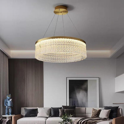 Luxury Circular Crystal Glass Pendant Light Modern Chandeliers