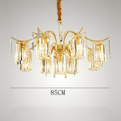 Classical 11-lights LED Copper Glass Crystal Modern Chandeliers