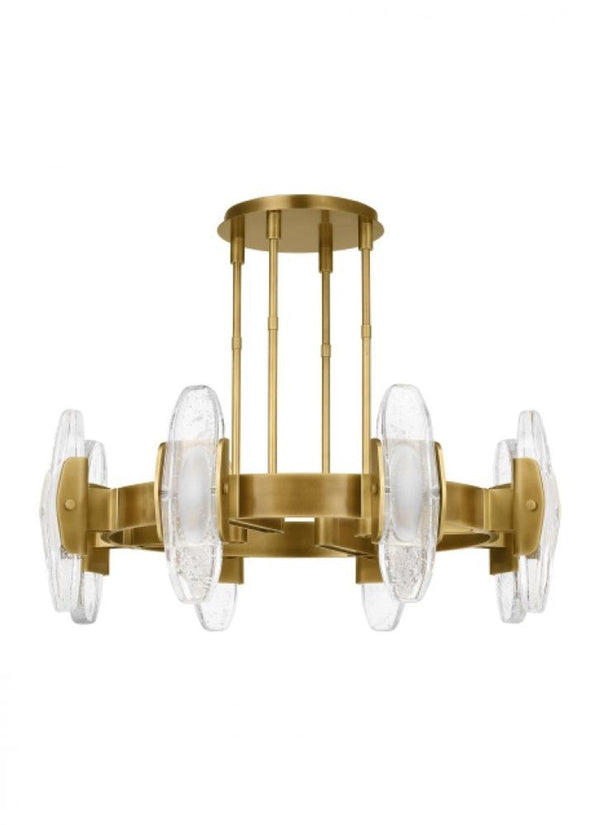 Large Chandelier, 8-Light, LED, Plated Brass, 39.3"W (700WYT8BR-LED927 70PGEH1)