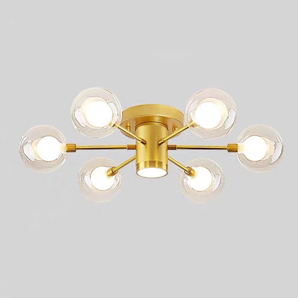 Globe Metal Glass Industrial LED Flush Mount Ceiling Lights for Bedroom