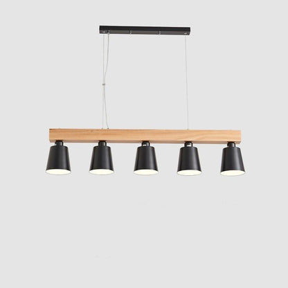 Row Of Lights Farmhouse Pendant Light Metal Wood Bamboo Pendant Lighting