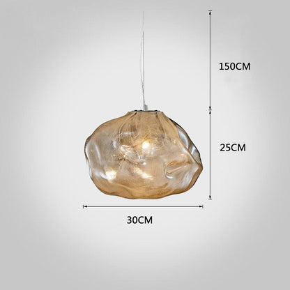 Industrial Metal Glass Bubble Pendant Light Irregular Oval Pendant Lighting