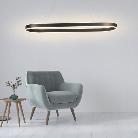 Rounded Rectangle LED Dimmable Modern Pendant Lighting Chandelier