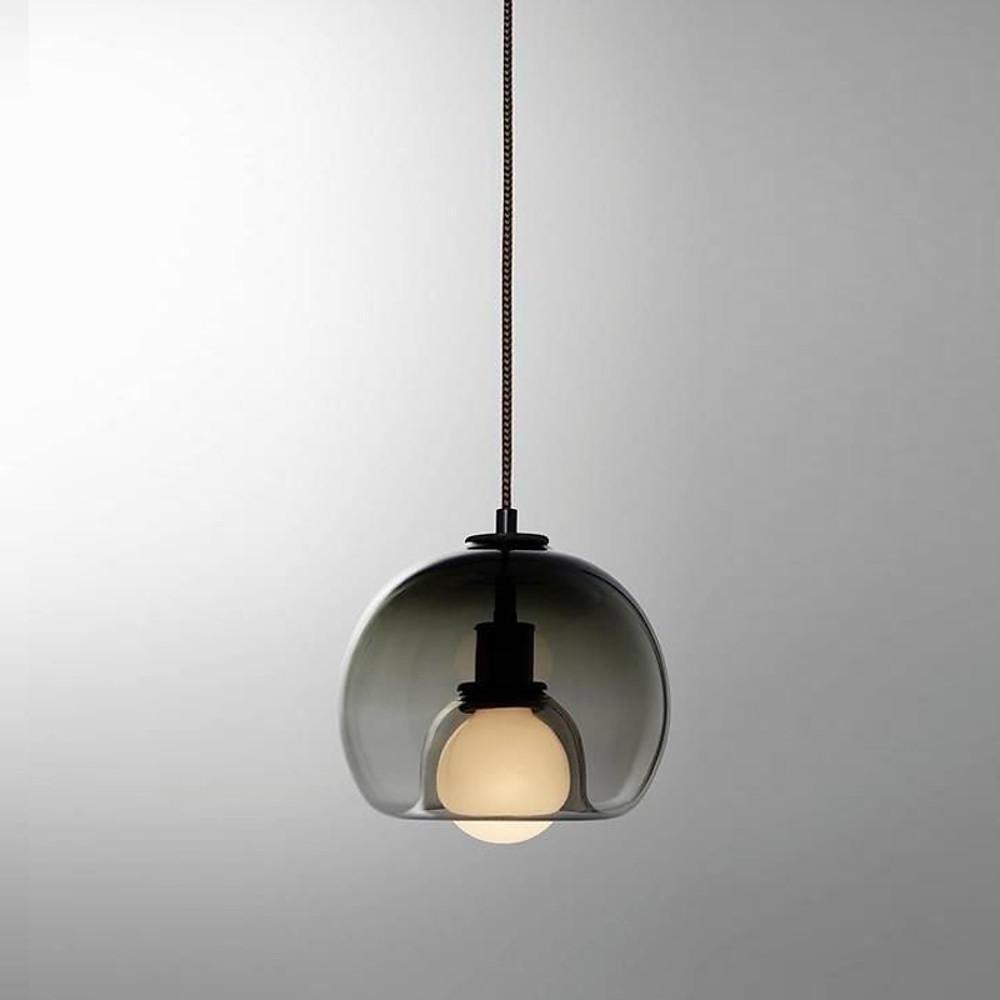 Semi Globe Electroplated Glass Metal LED Nordic Pendant Lighting