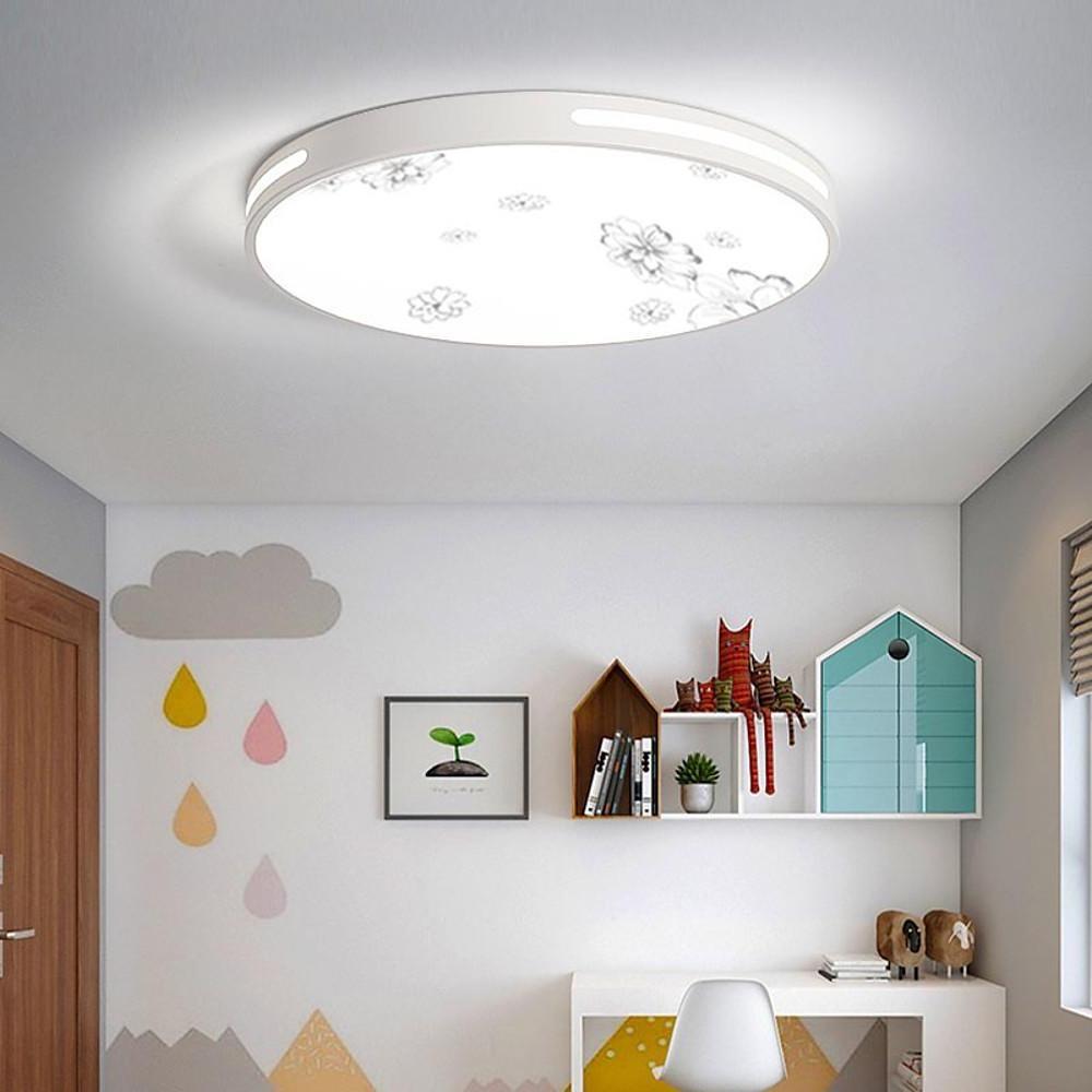 Round Plant Pattern LED Modern Ceiling Lights Flush Mount Lighting