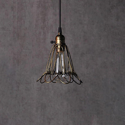 Nordic Vintage Metal Lantern Pendant Light LED Industrial Ceiling Light