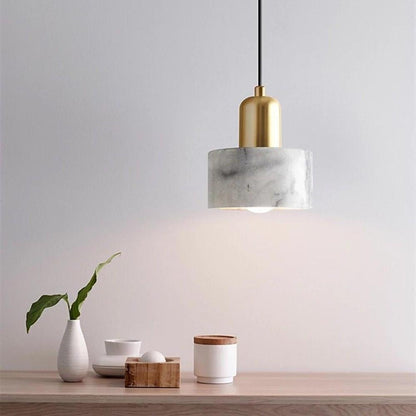 Minimalist Cylindrical Electroplated Copper LED Modern Pendant Lighting