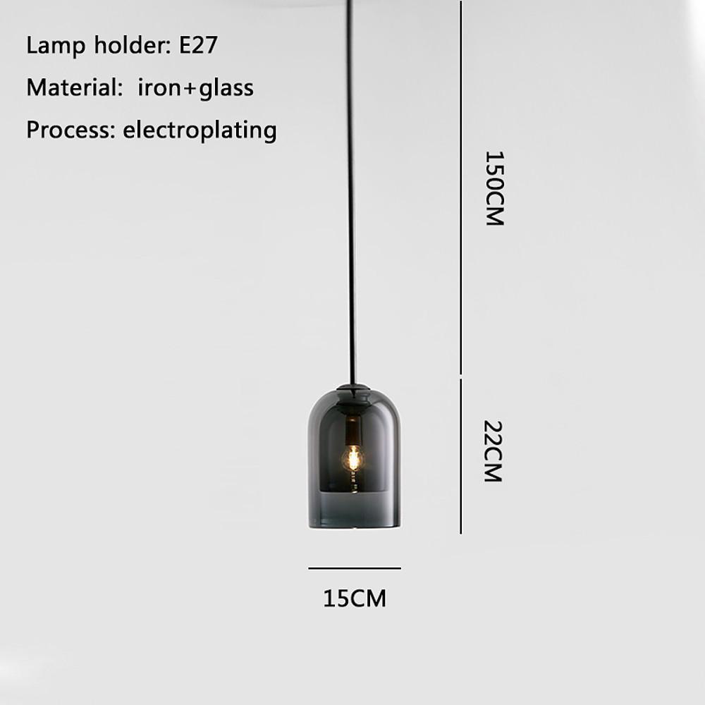 Industrial Electroplated Glass Pendant Lighting Stylish Island LED Hanging Lamp