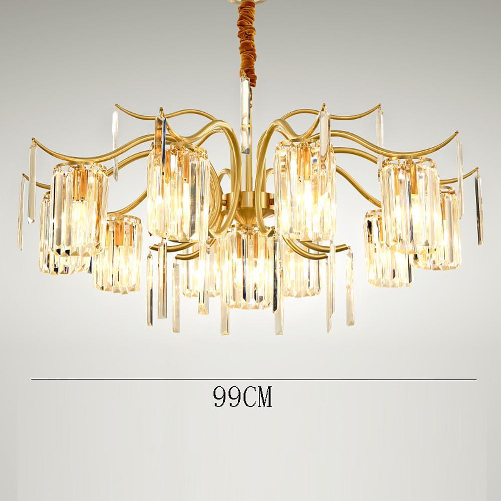 Classical 11-lights LED Copper Glass Crystal Modern Chandeliers