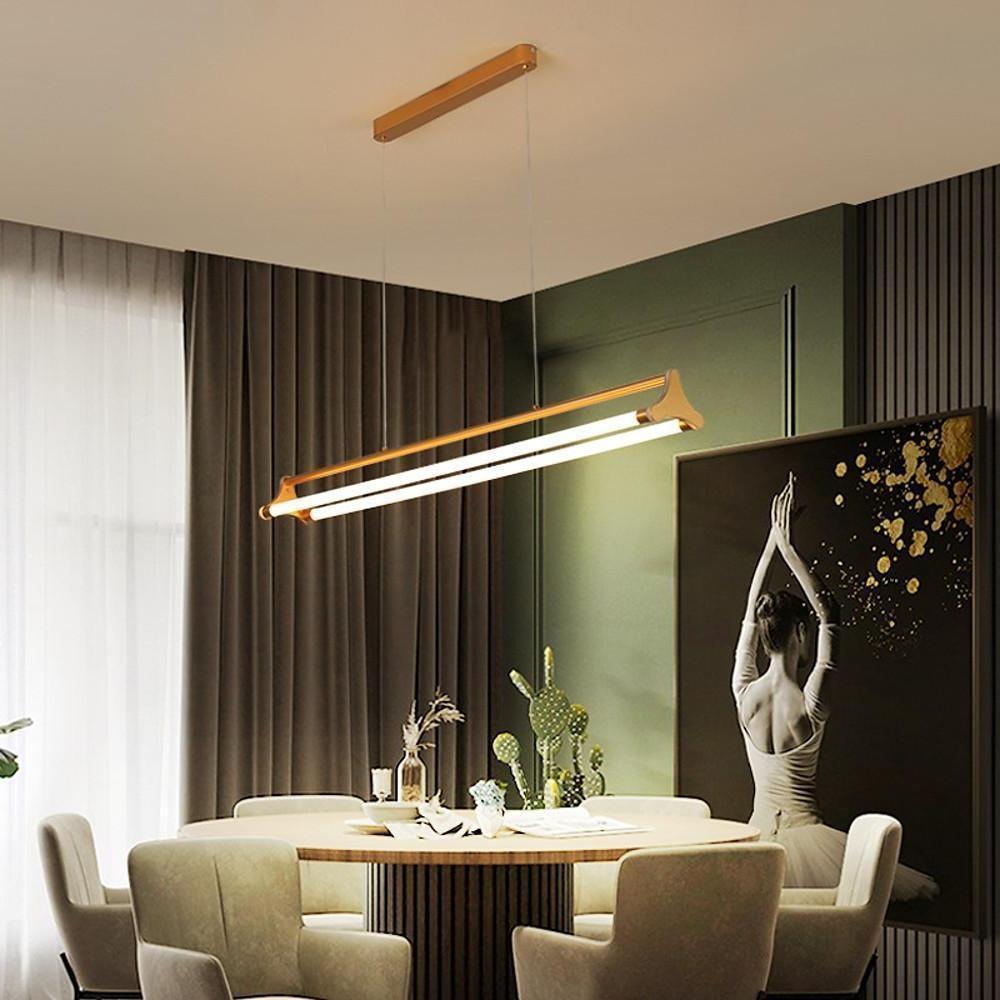 Double Strip LED Dining Room Chandeliers Metal Island Kitchen Pendant Lighting