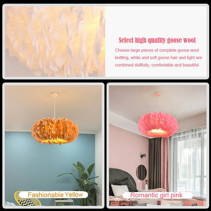 Feather Fairy Tale Theme Artistic Capiz Pendant Light Ceiling Light